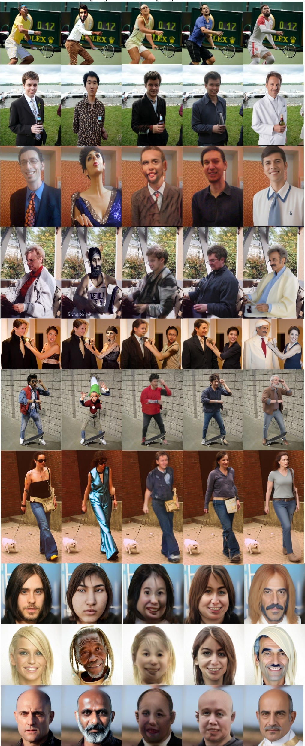 Scrollable qualitative comparisons across Original, Mask-SD, DP2 SG-GAN, DP2 TRiA-GAN, and RefSD